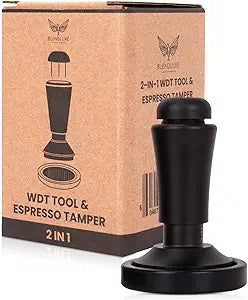 2-in-1 Espresso Tamper & WDT Stirrer Tool 51mm Coffee Tamper with 10 Extra Needles (0.25mm & 0.4mm) Stainless Steel Dual Sided Distributor for Even Extraction & Barista Quality Espresso (51 mm)