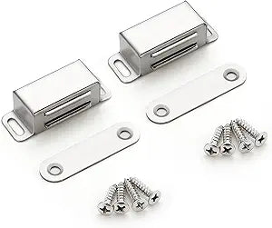 Ravinte 30 Pack Silver Magnetic Door Catch, Brushed Satin Nickel Cabinet Magnets, Strong Magnetic Catch Latch for Kitchen Cabinets, Drawers & Cupboards, Stainless Steel Closures