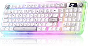 K98Pro Gaming Keyboard, Wireless Creamy Computer Keyboards(White)