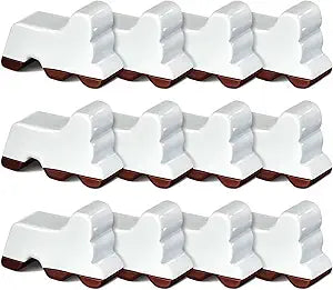 Kigeli 12 Pcs Resin Pot Feet for Outdoor Planters 3 Inch Long 1.5 Inch Tall Flower Handmade Elevator Plant Feet Frost Proof Lifter for 14-20 in Pot(White)