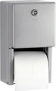 Bobrick Surface-Mounted Multi-Roll Toilet Paper Tissue Dispenser, Satin-Finish Stainless Steel (Model B-2888)