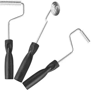 Fiberglass Roller Tools Kit, 3Pcs Bubble Paddle Tool Fiberglass Resin Laminating Roller Set for Tub Shower Bathtub Boat Repair