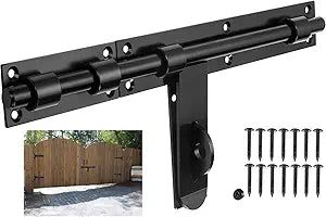 Slide Bolt Gate Latch, 17in, Thickened for Large Wooden/Metal Gates, Face Mount, Weld/Screws on Gate Left/Right Side, Fence Gate Latch, Barn Door Lock, Rustic Gate Lock Hardware(Patent Pending)