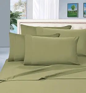 Elegant Comfort 1500 Thread Count Egyptian Quality 6 Piece Wrinkle Free and Fade Resistant Luxurious Bed Sheet Set, King, Green