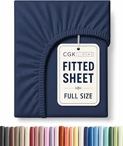 Full Fitted Sheet - Single Fitted Sheet Only - Deep Pockets - Navy Blue