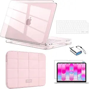 EooCoo for MacBook Neo Case 13 inch 2026 Model A3404, Crystal Blush
