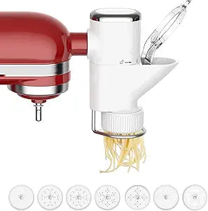 Gourmet Pasta Press Attachment for KitchenAid Stand Mixers, Pasta Attachment for Kitchen Aid Mixer Attachments with 7 Interchangeable Pasta Plates, Pasta Maker by HOZODO