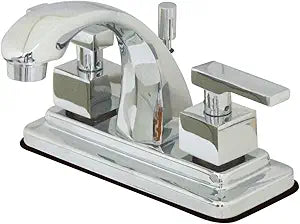 Kingston Brass KS4641QLL+ Executive 4-Inch Twin Lever Handle Centerset Lavatory Faucet, Polished Chrome