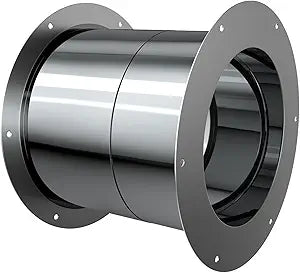 Wall Thimble, Fits 6 Inch Double-Wall Chimney Pipe, 8 Inch Inner Flange Diameter, Adjustable Stainless Steel Pass-Through Venting Kit, Insulated Heat Shield for Wood Stoves, Fireplaces