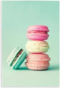 Pastel Macaron Dessert Bakery, 13 x 19 Inch Mounted Print on Wall Plaque