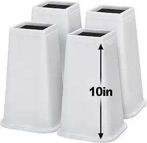 Apipi 10" Stable Heavy Duty Bed Risers, Couch Table Desk Legs Riser, 4 Pack