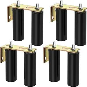 ForoGore 4 Pack 6" Slide Gate Guide Roller with L-Bracket Universal Sliding Gate Rollers Adjustable Sliding Gate Guide Roller for Rolling Gate, Sliding Door, Garage Door, Sliding Gate Hardware Kit