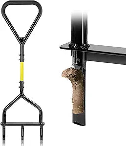 Jardineer Core Aerator Lawn Tool - 5" Deep Manual Soil Plug Aerator, Upgraded Triangular Handle Lawn Aeration Tool with Non-Clogging Hollow Tines for Greener Grass & Garden Care