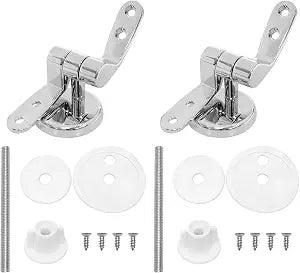 1 Pair Toilet Seat Hinges Replacement, Adjustable Aluminum Alloy Kit