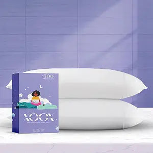 XOOX Linen 100% Egyptian Cotton King Size Pillow Cases Set of 2 - Luxury 1500 High Thread Count White Cotton King Pillowcases, Soft, Cooling, Sateen Weave, Hotel Pillow Cover - Envelope Closure