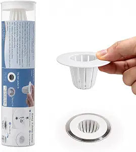 24 Pack,Disposable Hair Catcher Strainer for 1.25" Bathroom Sink Drain to Stop Drain Clogging,One Year Supply, White