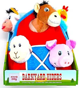 Barnyard Hiders 6-Pack Squeaky Dog Toys. Chicken, Sheep, Cow, Donkey, Pig Dog Toys.