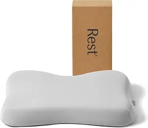 REST Evercool Cooling Pillow, Instant Cool-to-Touch Shell Fabric & Breathable Silicone Sponge Core for All-Night Temperature Regulation & Ergonomic Support, High, Light Gray