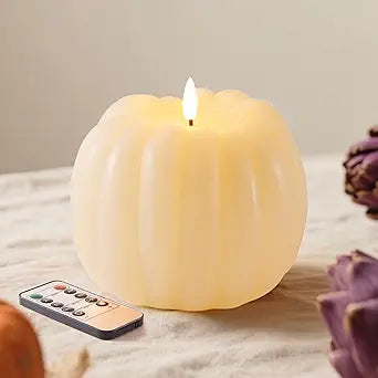 Fall Decor, Fall Decorations for Home, Flameless Pumpkin Candle with Remote
