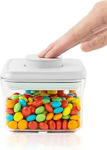 Small Airtight Container, 0.3Qt Mini Snack Jar with Pop-Top Lid