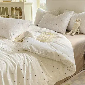 Sedefen Polka Dot Duvet Cover Queen White Black Polka Dot Bedding Set 3 Pcs