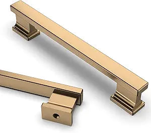 Asidrama 10 Pack 5 Inch(128mm) Champagne Bronze Kitchen Cabinet Handles,Champagne Brass Cabinet Pulls Kitchen Cabinet Hardware for Cupboard Drawer Pulls