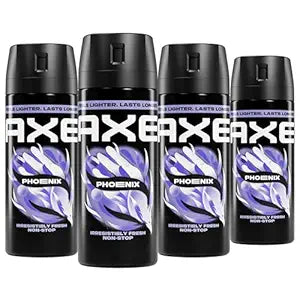 AXE Body Spray Phoenix 4 Count Apollo 48 Hour All Over Fresh 2.9 oz