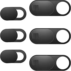 Laptop Camera Cover Slide, Phone Camera Cover Slide, 6 Pack Ultra Thin Webcam Cover Slide for Laptop, Desktop, PC, Tablet, Smartphone, Protect Your Privacy and Security(Black)