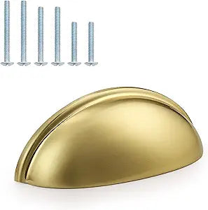 Probrico (20 Pack Champagne Bronze Cabinet Pulls 3 Inch(76mm) Hole Center Kitchen Cabinet Handles, Bin Cup Drawer Pulls Shell Style Kitchen Cabinet Knobs, Cabinet Dresser Closet Hardware