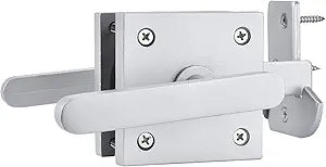 JIAHOO Double Side Gate Latch, Aluminum Self-Locking Gate Latch for Swing Door, Heavy Duty Double Way Gate Hardware for Outdoor Wooden Fence, Gates, Tool Shed - Silver
