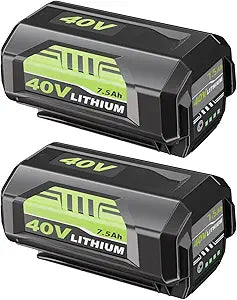 2Packs Replacement for Ryobi 40V Battery 7.5Ah Compatible with 40v Lithium Battery OP40401 OP4026 OP40261 OP4050 OP40601 Compatible with Ryobi Battery 40V Cordless Power Tools (Green)