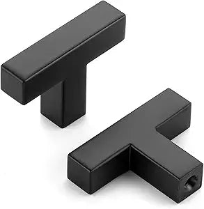 Black Cabinet Pulls Kitchen Cabinet Handles Black Drawer Pulls Stainless Steel Sqaure Drawer Handles (Single Hole, 20 Pack)