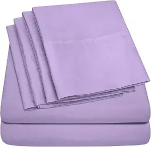 King Size Bed Sheets - 6 Piece 1500 Supreme Collection Fine Brushed Microfiber Deep Pocket King Sheet Set Bedding - 2 Extra Pillow Cases, Great Value, King, Lavender