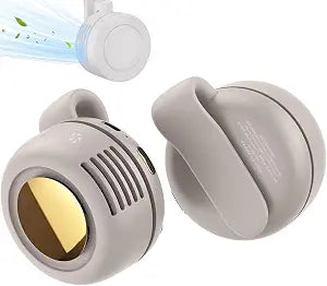 Portable Silent Mini Bladeless Fan Clip On, 3 Speeds & Queit, Hands Free Shirt and Waist Clips Whirlwind Fans, For Outdoor & Travel & Office, Travel Accessories (White)