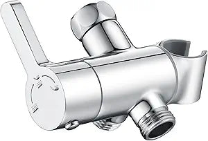 3 Way Shower Diverter Valve with Hand Shower Holder, G1/2 Shower Head Splitter, Shower Arm Diverter (Chrome)