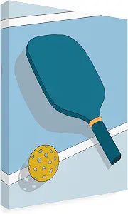 Wrapped Canvas Wall Art - Regina Moore 'Pickleball II' Wall Art for Living Room, Bedroom, or Office Dcor - 24x32