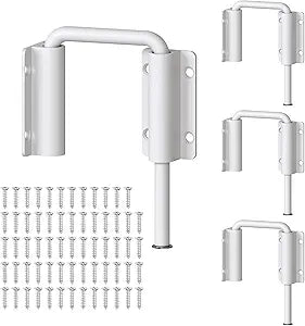 New Patio Sliding Door Loop Lock - 2-3/8 Inch U-Shaped Loop Latch, 90/180 Degree Home Security Lock for Sliding Doors, Windows, Barns, Gardens, Screens (White-4 Pcs)