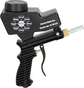 Air Sand Gun, Handheld Sandblaster, Removal Glass Etching, 70-150 PSI Working Pressures Sandblasting Gun, Air Sand Kit for Air Compressor Blasting Spray Gun