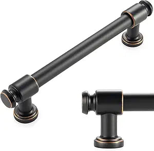 KOOFIZO 10 Pack 5 Inch Oil Rubbed Bronze Kitchen Cabinet Pulls Rubbed Bronze Cabinet Handles Cabinet Hardware for Kitchen Cabinets Drawer P11 Dresser Cupboard Bedroom Bathroom