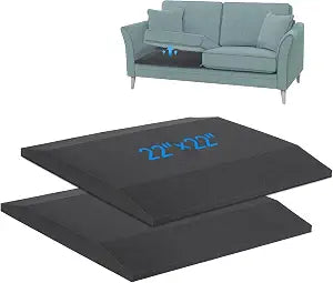 Sofa Cushion Support for Sagging Couch Trapezoid 40D Firm Foam Inserts, Durable Seat Repair Pads to Lift and Support Sunken Furniture, Easy No-Tool Setup, Black 2PCS