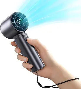 Portable Handheld Turbo Fan, Personal Fan Battery 4000mAh Work for 3-16H, USB Rechargeable, 10800 High-Speed Motor, 5-Speeds Mini Hand held Fans for Outdoor, Travel, Home, Office (Black)