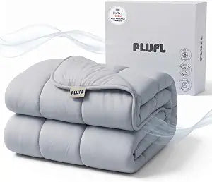 Plufl Breeze Blanket Cooling Comforter, King, Lightweight and Breathable Blanket for Hot Sleepers, Ultra-Cooling Year-Round Bedding for Night Sweats, Machine Washable, 108" x 90", Cool Gray