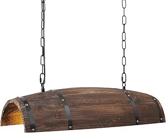 Antique Wood Wine Barrel Pendant Lamp Hanging Rustic Kitchen Bar Ceiling Lamp Light Fixtures