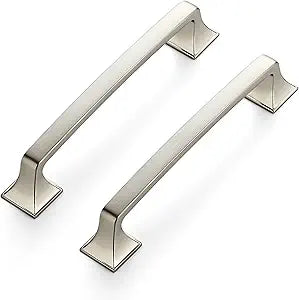 Ravinte 10 Pack Solid 5" Square Foot Arch Pulls Kitchen Cabinet Handles Brushed Nickel Pulls Silver Dresser Kitchen Cupboard Hardware Handles for Cabinets Cupboard Drawers