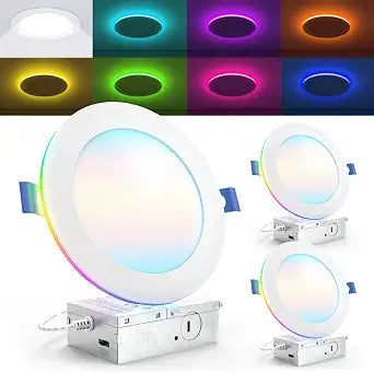 Sunco 2 Pack 6 Inch Smart Slim LED Recessed Ceiling Lights, Night Light