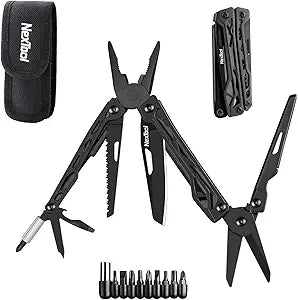 NexTool Multitool, 11 in 1 Multi Tool with Needle Nose Pliers, Scissors and Screwdriver Bits, Stainless Steel Multi Tool Pocket Knife with Safety Locking for Camping,Fishing,Hiking, Mens Gifts Unique