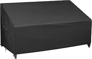 iBirdie Patio Furniture Sofa Cover 78 x 34 x 32 inch, 3-Seater inch Outdoor Waterproof Couch Loveseat Bench Cover, Black
