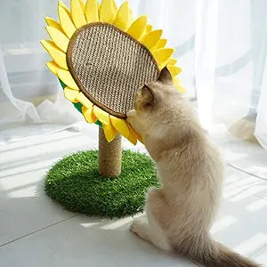 Sunflower Cat Scratching Post with Sisal Covered, Cat Claw Scratcher Pole for Kitten, Flower Cat Tree Furniture Scratch Post