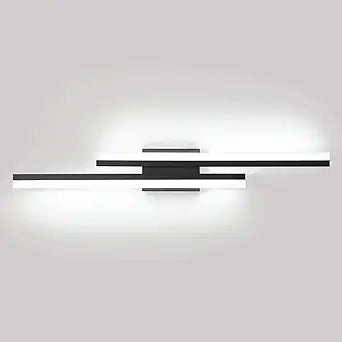 PRESDE LED Bathroom Vanity Light 32inch Bathroom Light Fixtures Over Mirror Black Modern Bath Vanity Lighting Bar Dimmable