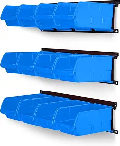 Ultrawall Wall Mounted Storage Bins, Plastic Hanging Storage Organizer Bins